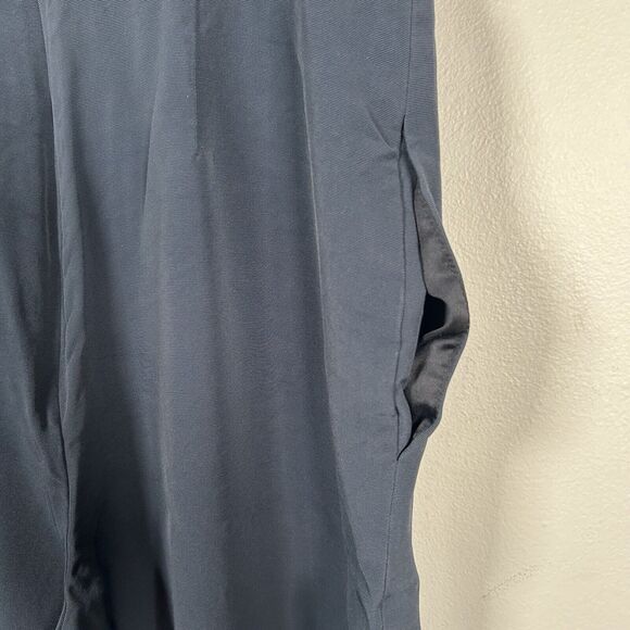 Theory Square Neck Sleeveless Cropped Jumpsuit Navy Blue Women's Size 4 - Picture 4 of 12